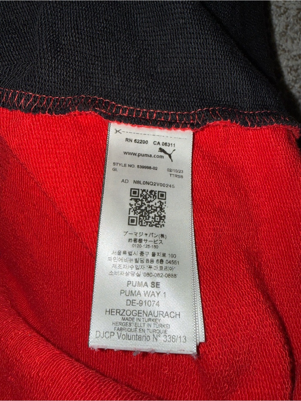 Men’s Puma x Scuderia Ferrari Big Shield Hoodie Red/Black Size XXL - Picture 6 of 7